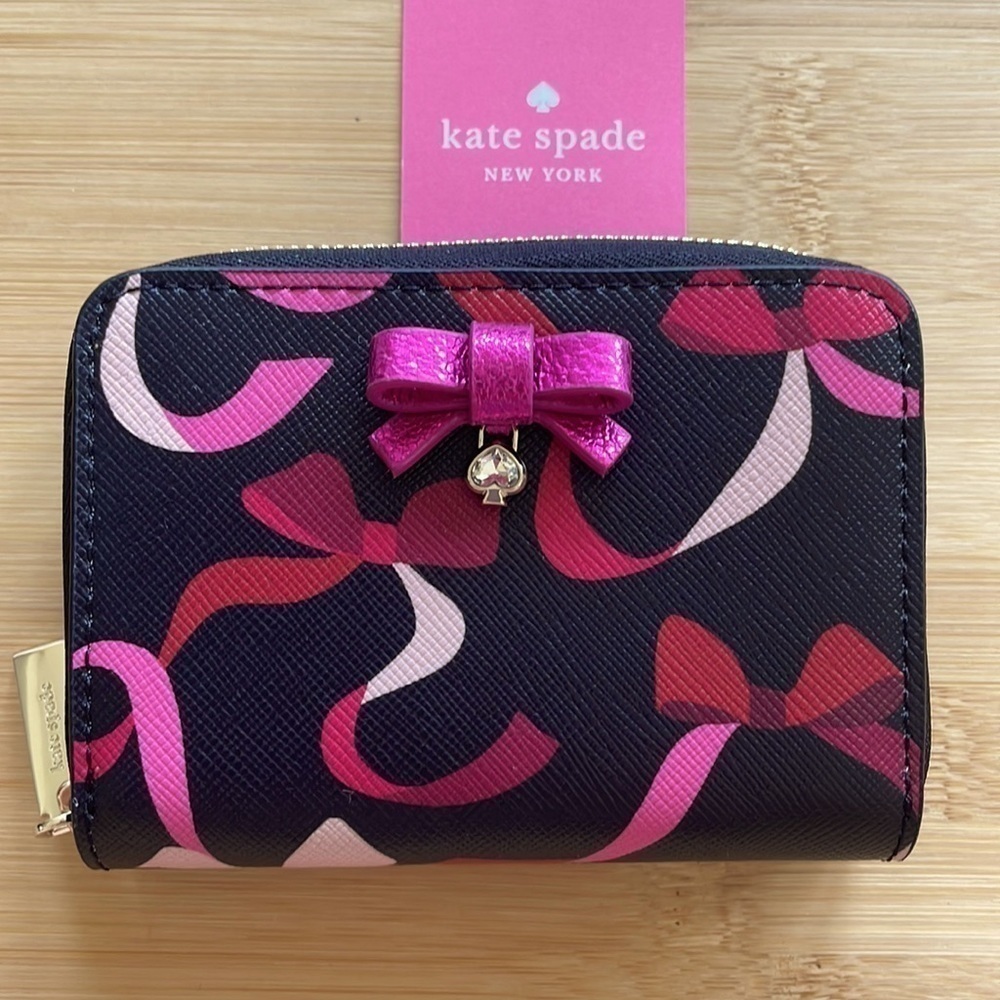 Brand New Kate Spade Genuine Leather Wrapping Party Small Zip Around Wallet